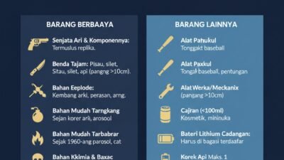 Daftar Barang yang Dilarang Masuk ke Kabin Pesawat Berdasarkan Aturan Penerbangan Internasional